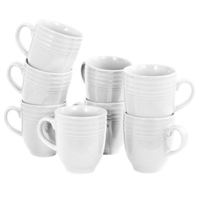 Gibson Plaza Cafe 15oz 8 Piece Mug Set in White