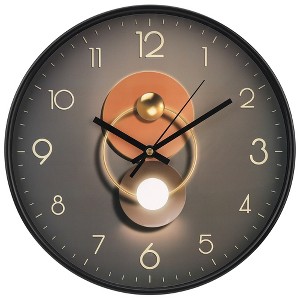 REGALWOVEN Modern Plastic Exquisite Battery Powered Silent Wall Clock 12 x 12 x 1.6 Inches - 1 of 4
