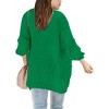 Girls Open Front Long Sleeve Cardigan Color Block Knit Oversized Kids Sweaters Cardigan Coat - 2 of 2