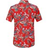 Halloween Men's Floral Print Button-Down Shirt Men's Hawaiian Floral Shirts Tropical Holiday Beach Shirt - 3 of 4