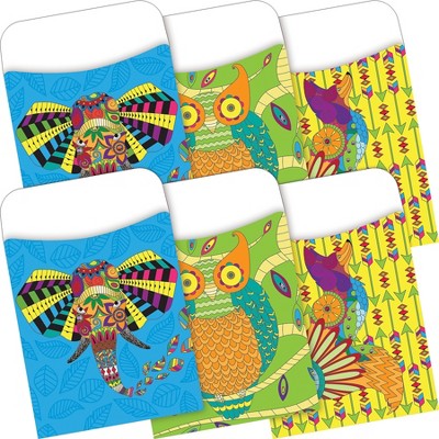 Barker Creek Bohemian Animals Peel & Stick Library Pockets Multi-Design Set BC3845