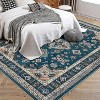 Washable Vintage Boho Area Rug, Low-Pile Soft Non-Slip Carpet for Living Room, Bedroom, Kitchen, Stain-Resistant Large Rug - 3 of 4