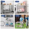 Winado 36 x 24 Inch Silver Stainless Steel Kitchen Prep Table With Hooks And Adjustable Undershelf - 4 of 4
