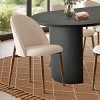 Modern Dining Set for 6,Oval 79" Black Dining Table & Upholstered Armless Dining Chair with Walnut Metal Legs for Dining Room,Farmhasue-Tanpinhause - 3 of 4