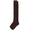 Memoi Women's Cable Deluxe Over the Knee Sock Coffee Bean One Size - 3 of 4