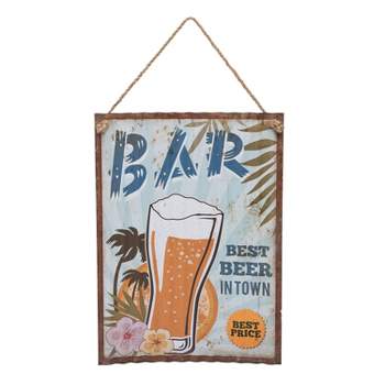 Beachcombers Iron Beer Bar Wall Hanging Vintage Kitchen Home Decor Tropical Beach Coastal 11.2 x 0.2 x 15.7 Inches.
