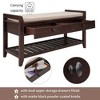 Kumasinova Wooden Ottoman with Storage -Drawers & Shoe Rack, Storage Ottoman Bench with Cushion, Multipurpose Entryway Bench, Shoe Storage Bench - 3 of 4