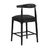 Sapphtopaz Modern Wooden Bar Stools Set of 2 with Curved Back & Upholstered Seat Counter Height Stools with Footrest for Kitchen Island - 3 of 4