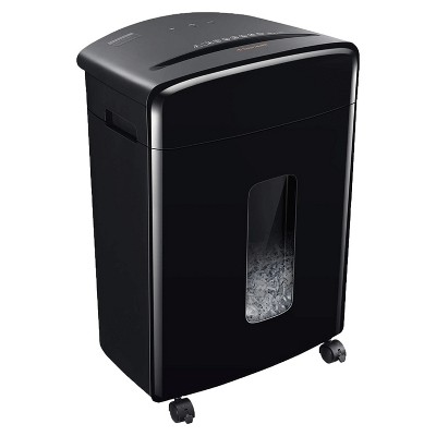 Bonsaii C222-B Portable 20 Sheet Cross Cut Paper, Card, and Disc Shredder Bin with Large 6.6 Gallon Capacity Wastebasket and 4 Rolling Wheels, Black