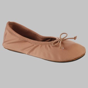 Isotoner Women's Sloan Nude Spandex Ballerina Slippers - 1 of 4