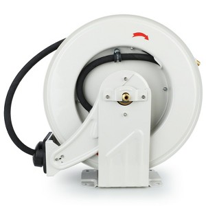 Mojgar Oil Hose Reel, 3/8 inch x 50 ft Retractable Fuel Hose Reel, Adjustable Support Arm and Pipe Gripper Spring - 1 of 4