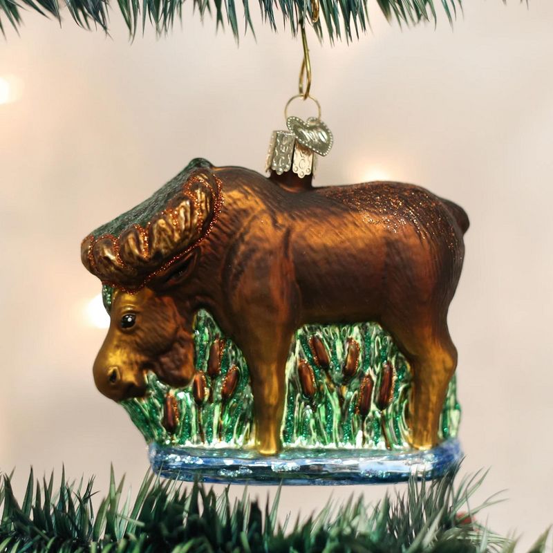 Old World Christmas 3.0 Inch Munching Moose Ornament Wild Life Animal Deer Tree Ornaments, 2 of 4