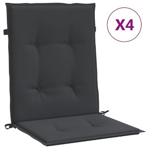 vidaXL Chair Cushions for Outdoor/Indoor Use - Black Oxford Patio Chair Pads, Water-Resistant & Foam Filled, Non-Slip, Set of 4 - 1 of 4