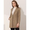 INSPIRE CHIC Women's Regular Fit Notched Lapel Long Sleeve Buttoned Classic Coat - 3 of 4