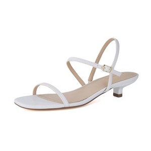 CUSHIONAIRE Soprano Women’s One Band Kitten Heel with Ankle Strap – Minimalist Dress Sandal with Memory Foam & Strappy Silhouette - 1 of 4