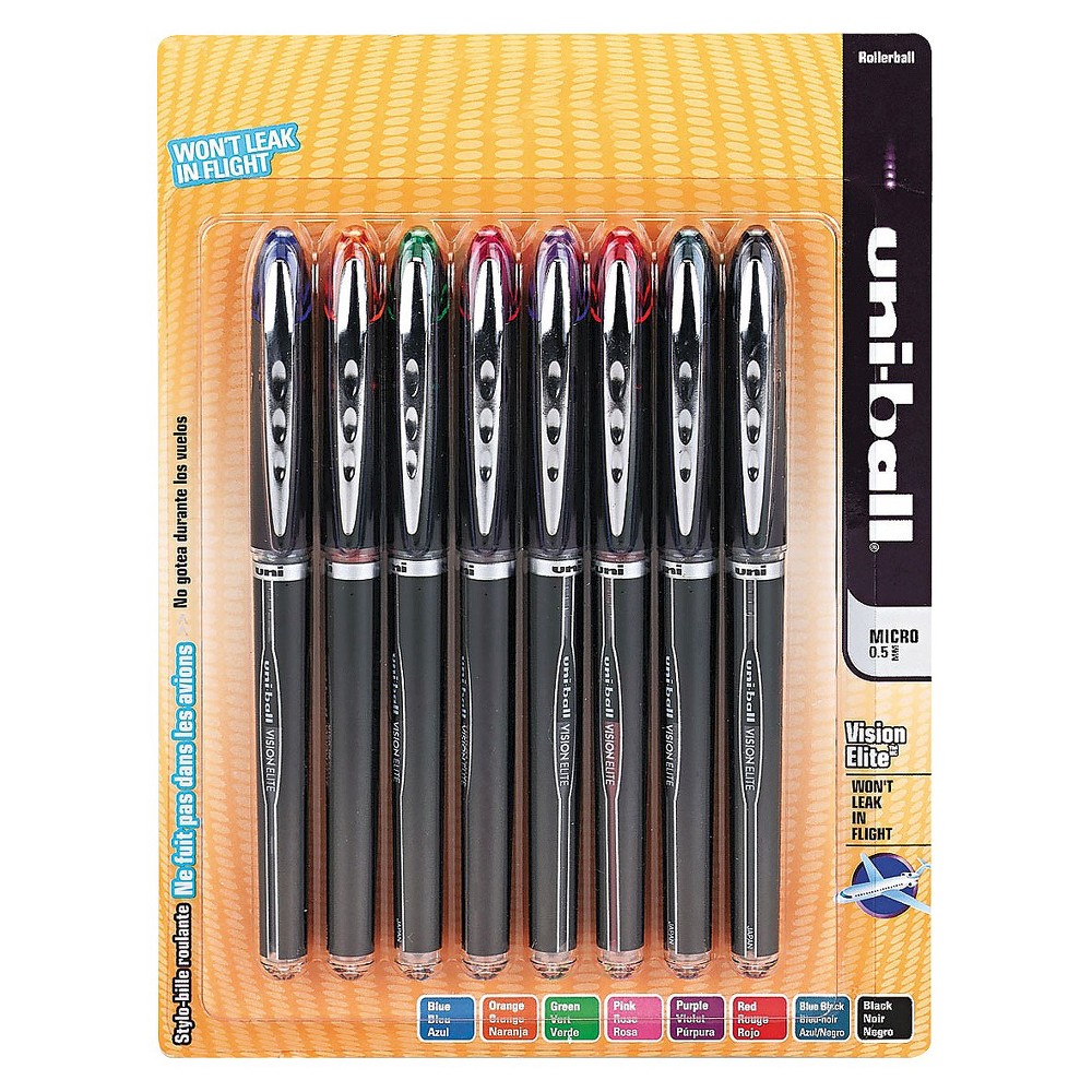 UPC 070530580921 product image for uni-ball Vision Elite Stick Roller Ball Pen, Super Fine- Assorted Ink (8 per Pac | upcitemdb.com