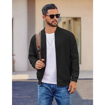 COOFANDY Men's Bomber Jacket Lightweight Flight Jackets Casual Softshell Varisty Jacket Black M — фото 2