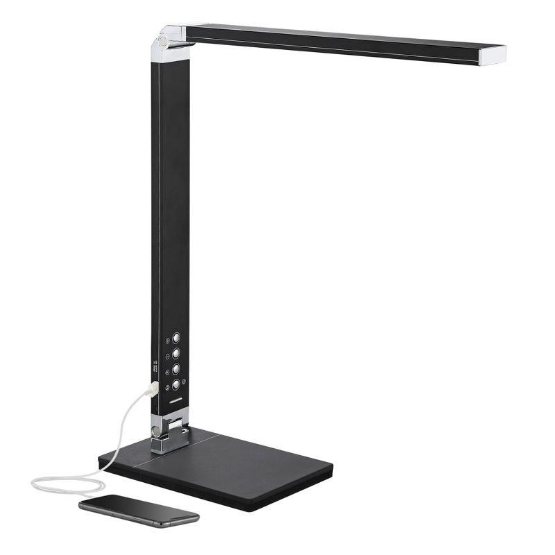 360 Lighting Jett Modern Desk Lamp 16 1/2" High Black with USB Port and Nightlight LED Dimmer Touch On Off for Bedroom Bedside Nightstand Family House, 1 of 10