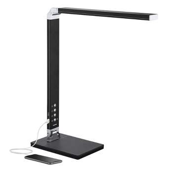 360 Lighting Modern Desk Table Lamp 16 1/2" High with USB Port and Nightlight LED Black Touch Dimmer for Bedroom Bedside Office