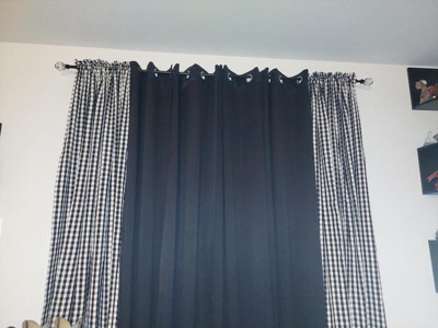 Ricardo Checkmate Tier Curtain Pair 70W x 36L - Black