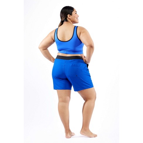 TomboyX Swim 7 Board Shorts, Quick Dry Bathing Suit Bottom Trunks,  Adjustable Waist Built-In Liner, Plus Size Inclusive (XS-6X) Royal 6X
