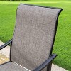 8pc Outdoor Dining Set with Metal Slat Top Table with Umbrella Hole & Swivel Chairs - Gray/Beige - Captiva Designs - 4 of 4