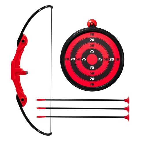 Franklin Sports Indoor Archery Toy Bow and Arrow Set Red