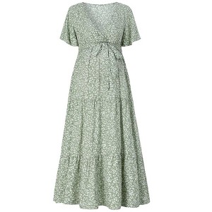 Wrap Midi Dresses A-Line Flare Casual Short Dresses - 1 of 1