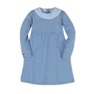 Girls' Organic Long Sleeve Empire Sweater Dress with Collar Detail, Kids - 1 of 3
