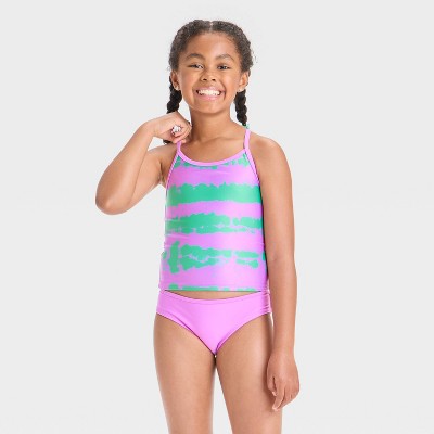 Girls' Tie-Dye Design Tankini Set - Cat & Jack™ Purple L