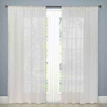 1pc 54"x84" Sheer Linen Window Curtain Panel Natural Linen - Threshold™