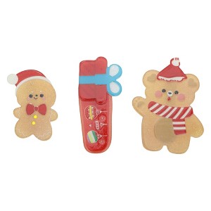 Unique Bargains Christmas Hair Clips Gift Bears for Christmas 2.09"x1.3" Red Yellow 1 Set - 1 of 4