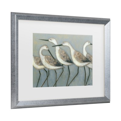 Trademark Fine Art -Norman Wyatt 'Shore Birds I' Matted Framed Art
