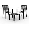 3 Pieces Outdoor Bistro Set, Furniture with 2 Chairs & 1 Coffee Table, Decorative Backrest Patio Furniture Set for Garden, Yard and Bistro - 4 of 4