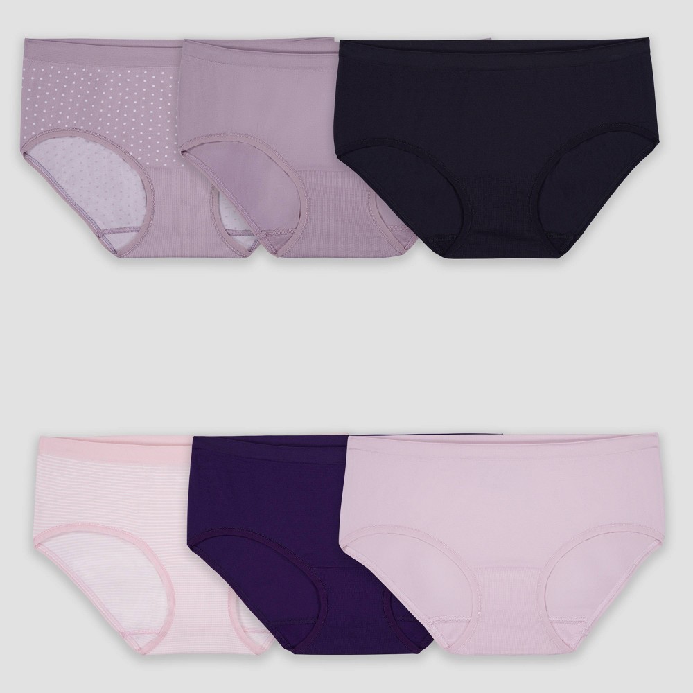 Fruit of the Loom Women's 6pk 360 Stretch Seamless Hipster Underwear - colors may vary, One Color