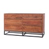 The Urban Port Wooden Dresser Or Display Unit with Metal Base Brown/Black: Mid-Century Modern, 6-Drawer Storage - image 2 of 4