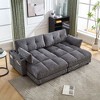 CAVINAS Sleeper Sofa Couch Bed, Oversized Chaise Lounge Chair with UPS Charging Port and Side Pocket - 3 of 4