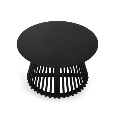 NicBex Modern 31.5" Round Coffee Table with Solid Wood Frame for Home and Office