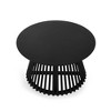 Sapphtopaz Modern Coffee Table Nordic Style Coffee Bar Round End Table with Solid Wood Hollowed-Out Base for Living Room, Bedroom - 4 of 4
