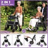 Lycvki Heavy Duty Foldable 2 in 1 Rollator Walker for Seniors with Adjustable Chair and Brake - 2 of 4