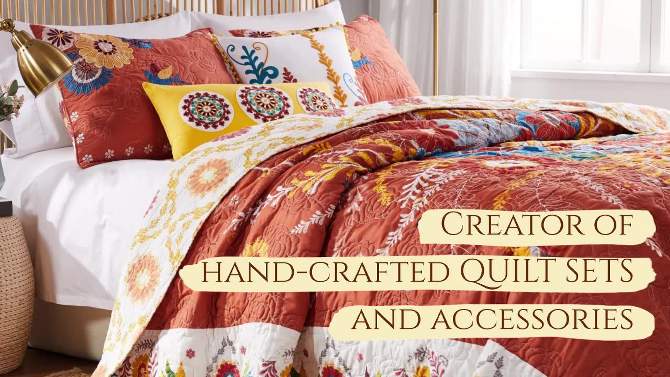 Greenland Home Fashions Thalia Quilt Bedding Set, 2 of 6, play video