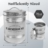 Amici Home Farmhouse Galvanized Canister - 76 oz Gray Metal Canister with Handled Lid, Ideal for Storing Dry Foods and Kitchen Essentials - 4 of 4