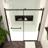 DOMETOUR 56-60'W x 76'H Frameless Sliding Shower Door S-RM6076TB, Matte Black Hardware, Towel Bar & Handle - 2 of 4