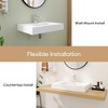 29 x 19 in. Solid Surface Wall Mount or Countertop Bathroom Double Vessel Sink with Faucet Holes in Matte White - 4 of 4