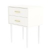Mid-Century Modern 2-Drawer Wood Nightstand with Tapered Legs - White - 4 of 4