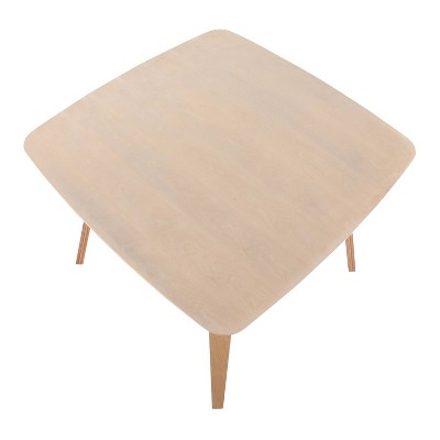 Mid-Century Modern 38'' Square Wood & Marble Dining Table