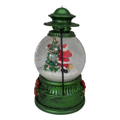 8" Green Lantern Snow Globe with Santa Claus and Kids