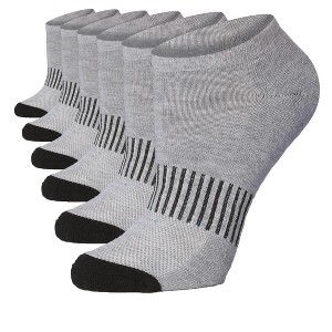 Women's Grey & Black Striped Socks - 6 Pack - 1 of 4