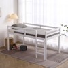 Karl Home Elevated Cross Bracing Straight Ladder Twin Pine Wooden Bed in White - 3 of 4