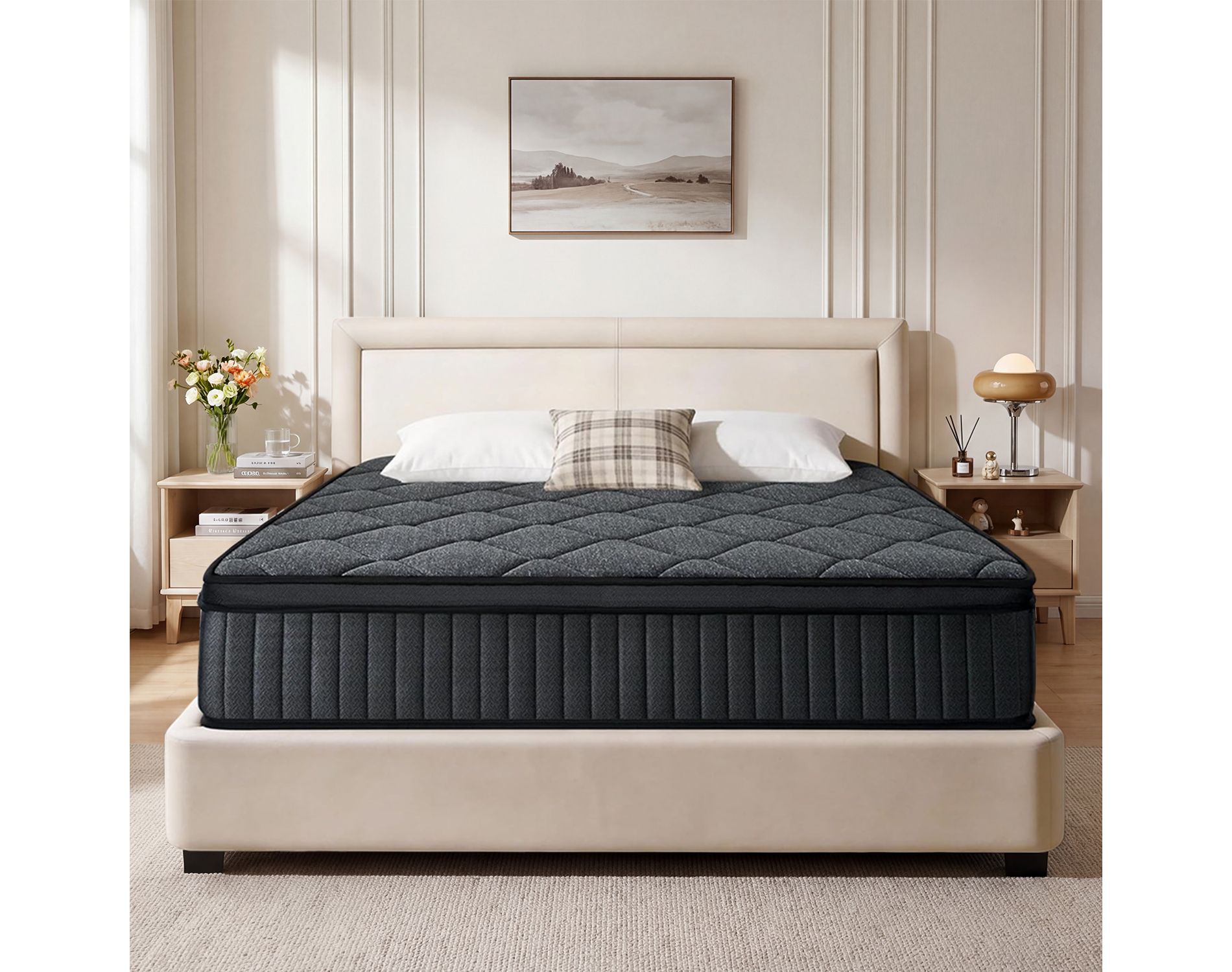 Dyonery 10" Twin Hybrid Mattress in a Box, Pocket Springs, Medium Firm for Back Pain Relief, CertiPUR-US